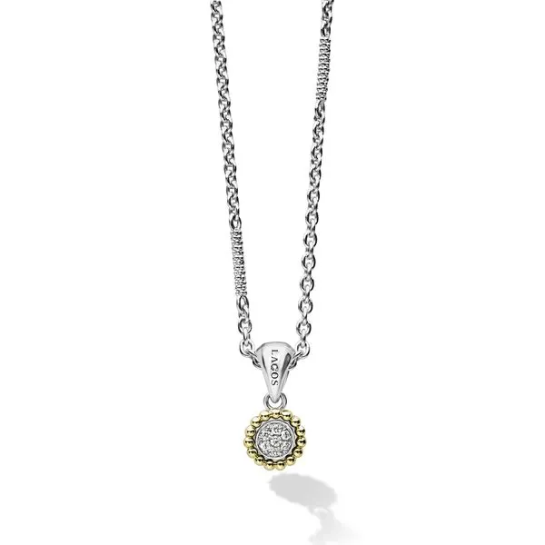 Caviar Lux Two-Tone Diamond Pendant Necklace Hingham Jewelers Hingham, MA