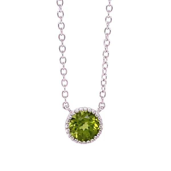 Peridot Bezel Necklace Hingham Jewelers Hingham, MA