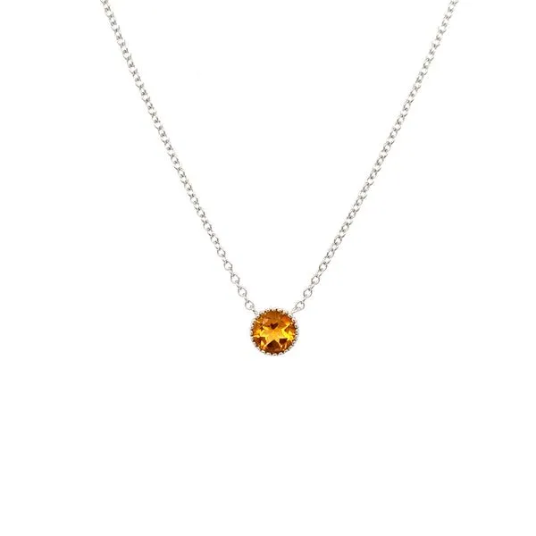 Citrine Bezel Necklace Hingham Jewelers Hingham, MA