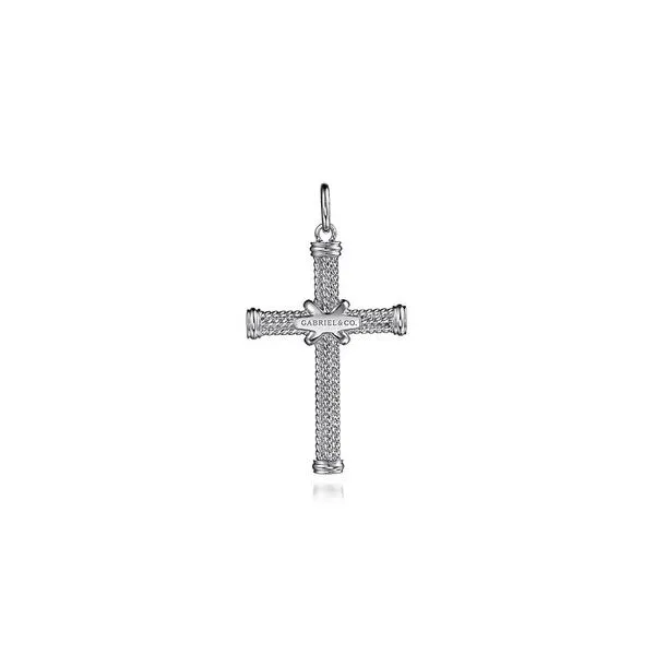 Twisted Rope Cross Pendant Image 2 Hingham Jewelers Hingham, MA