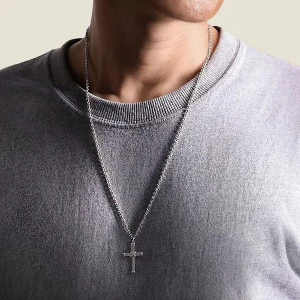 Twisted Rope Cross Pendant Image 3 Hingham Jewelers Hingham, MA