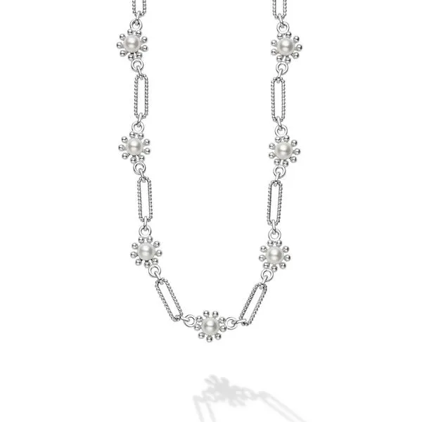 Luna Fleur Pearl Link Necklace Hingham Jewelers Hingham, MA
