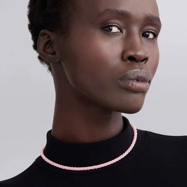 Pink Caviar Pink Ceramic Beaded Necklace | 5mm Image 3 Hingham Jewelers Hingham, MA