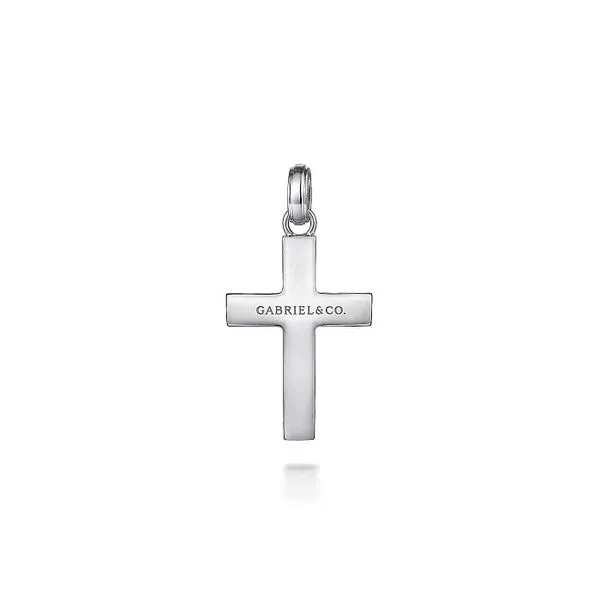 Facets Collection Beveled Trim Cross Pendant Image 2 Hingham Jewelers Hingham, MA