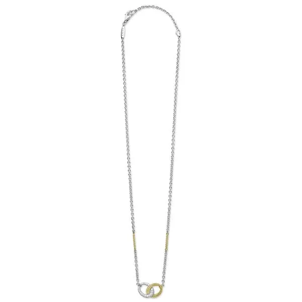 Caviar Lux Two-Tone Link Diamond Necklace