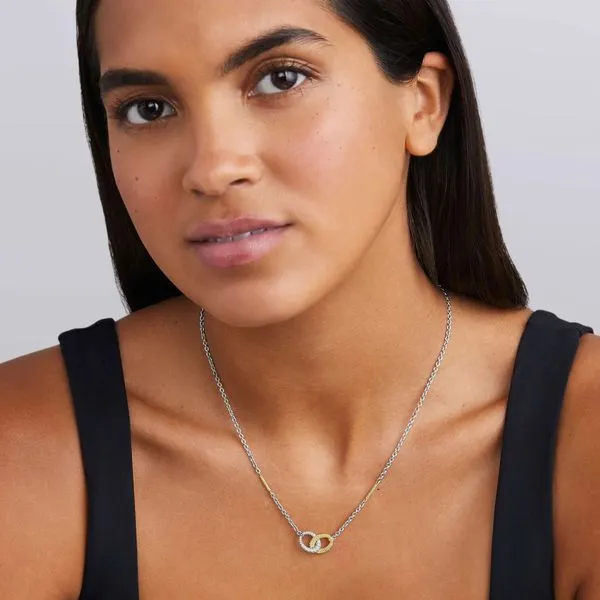 Caviar Lux Two-Tone Link Diamond Necklace