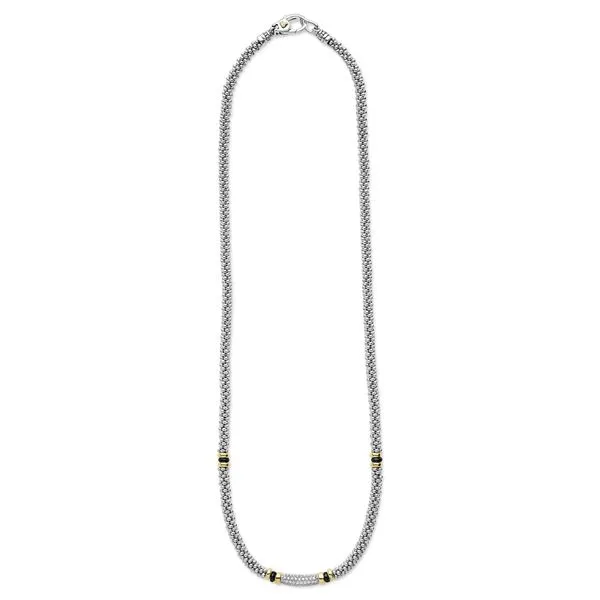 Black Caviar Two-Tone Black Ceramic Caviar Diamond Necklace