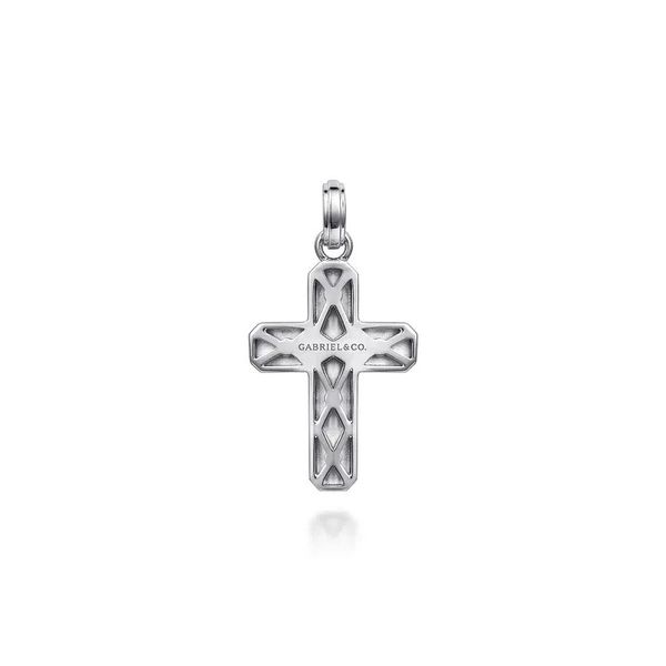 Brushed Cross Pendant Image 2 Hingham Jewelers Hingham, MA