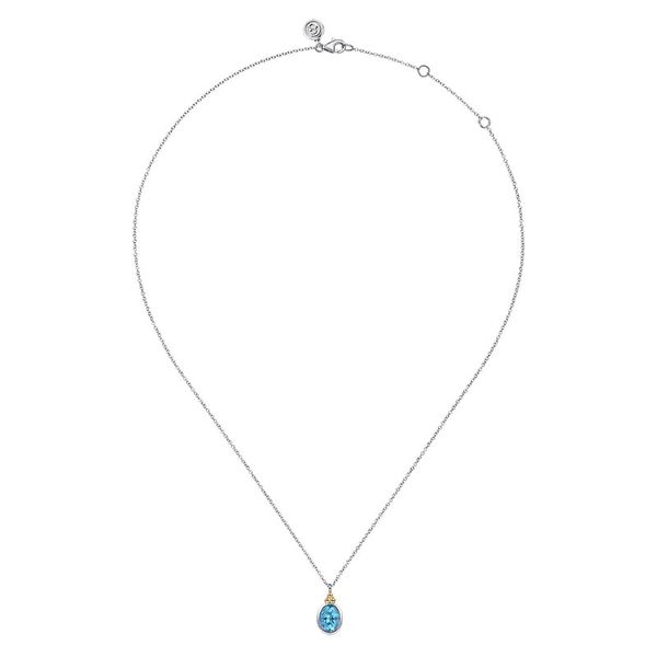 Blue Topaz Pendant Necklace Image 2 Hingham Jewelers Hingham, MA