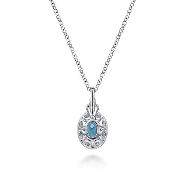 Blue Topaz Pendant Necklace Image 3 Hingham Jewelers Hingham, MA