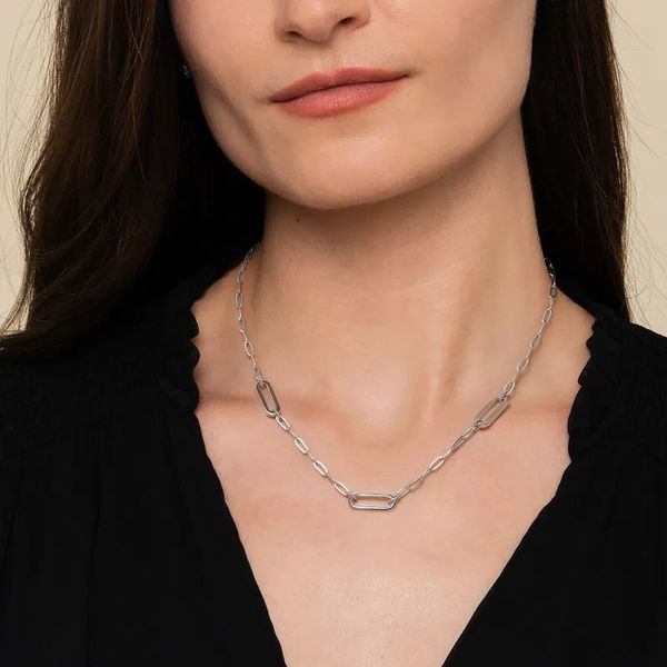 Paperclip Link Station Necklace Image 3 Hingham Jewelers Hingham, MA