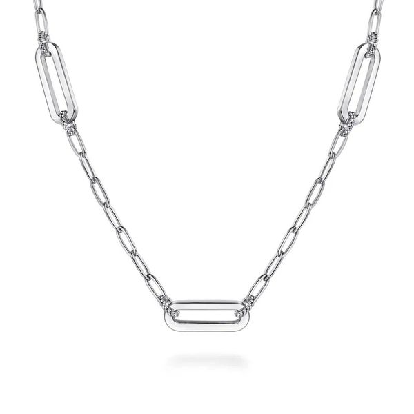Paperclip Link Station Necklace Hingham Jewelers Hingham, MA