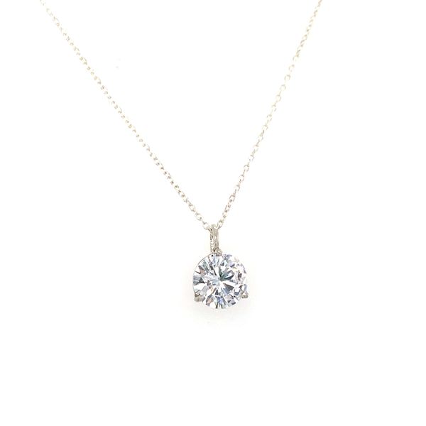 Cubic Zirconia Solitaire Pendant Necklace Hingham Jewelers Hingham, MA