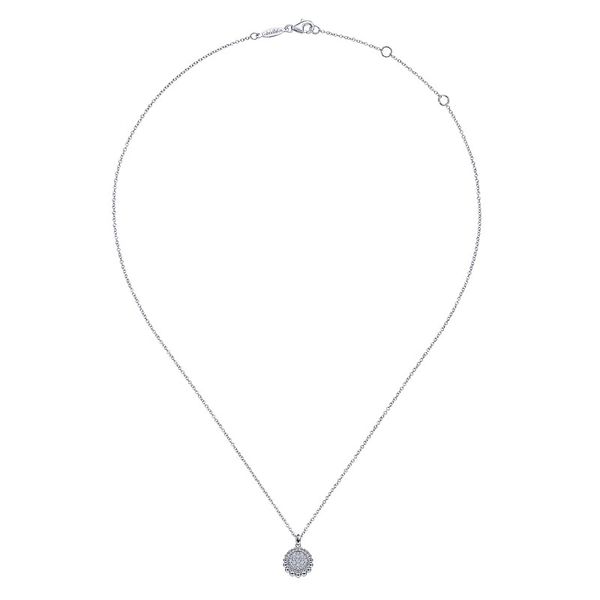 White Sapphire Pave Pendant Necklace Image 2 Hingham Jewelers Hingham, MA