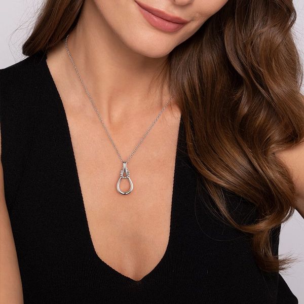 Beaded Stirrup Pendant Necklace Image 3 Hingham Jewelers Hingham, MA