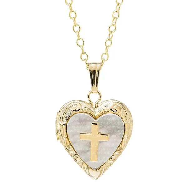Heart with Cross locket Hingham Jewelers Hingham, MA