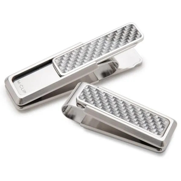 Stainless With White Carbon Fiber Money Clip Hingham Jewelers Hingham, MA