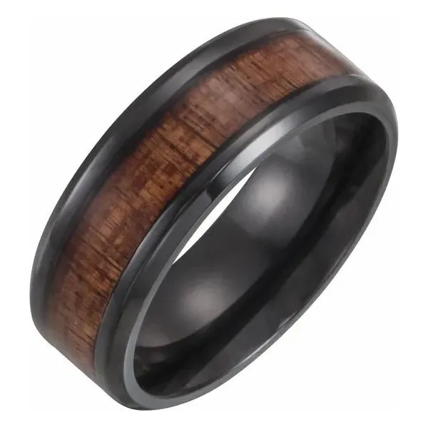 Titanium Wood Inlay Band Hingham Jewelers Hingham, MA