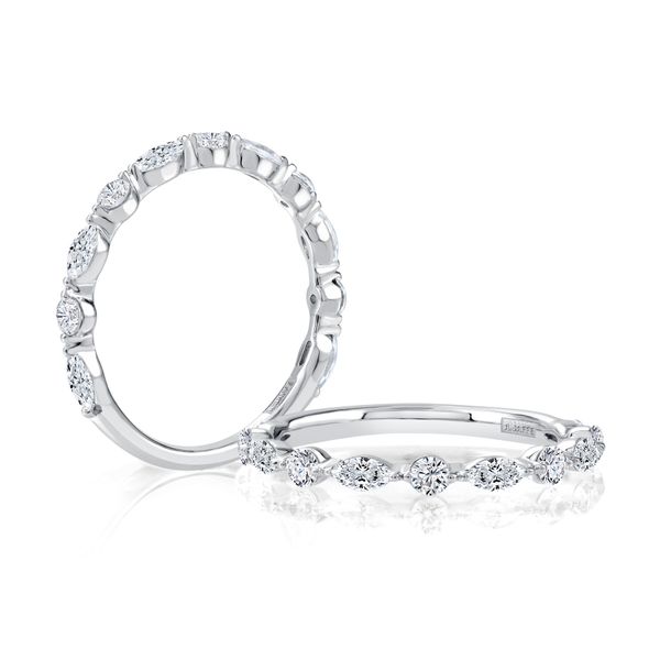 Marquise and Round Wedding Band Image 2 Hogan's Jewelers Gaylord, MI