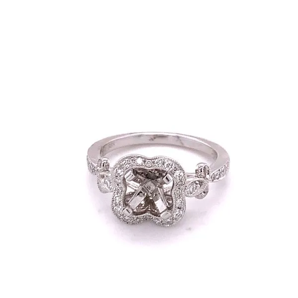 Antique Flower Halo Engagement Setting Hogan's Jewelers Gaylord, MI