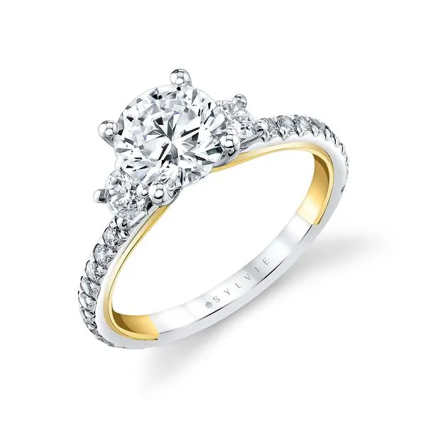 3 Stone and Straight Line Diamond Engagement Setting Hogan's Jewelers Gaylord, MI
