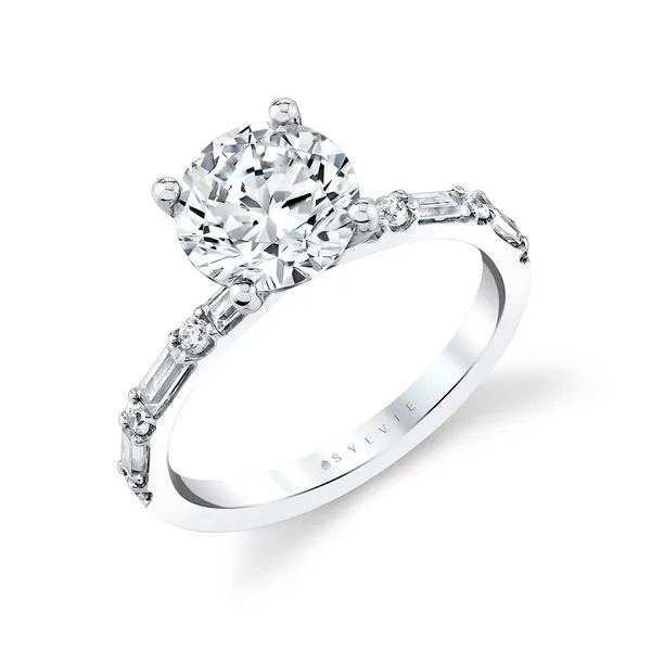 Round and Baguette Engagement Ring Hogan's Jewelers Gaylord, MI