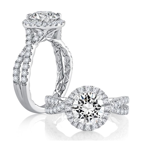 Halo Twist Engagement Ring Image 2 Hogan's Jewelers Gaylord, MI
