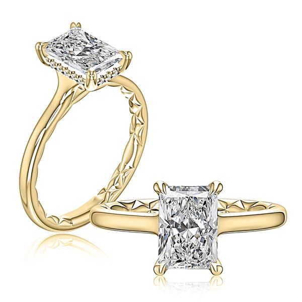 Emerald Cut Hidden Halo Engagement Ring Image 2 Hogan's Jewelers Gaylord, MI