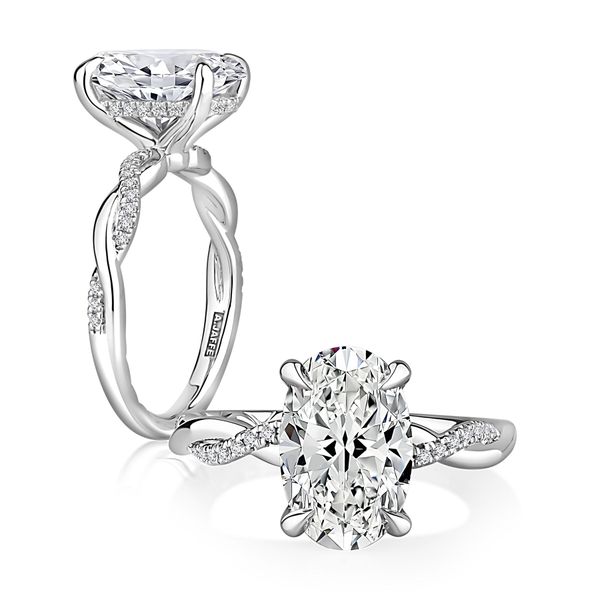 Oval Twist Engagement Ring Image 2 Hogan's Jewelers Gaylord, MI