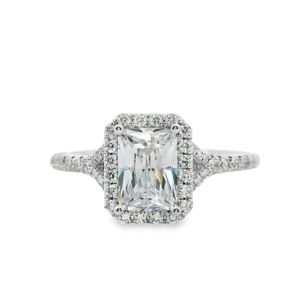 Radiant Halo Engagement Ring Hogan's Jewelers Gaylord, MI