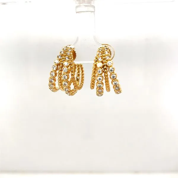 Diamond 4 Row Hoop Earrings Hogan's Jewelers Gaylord, MI