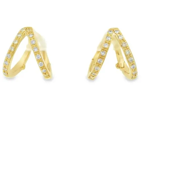 Double Diamond Huggie Earrings Hogan's Jewelers Gaylord, MI