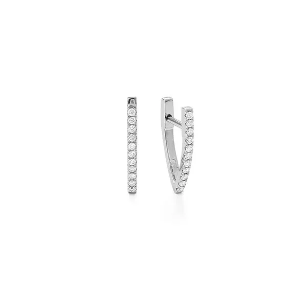 V Shaped Diamond Huggie Earrings Hogan's Jewelers Gaylord, MI