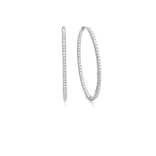 Diamond Oval Hoop Earrings Hogan's Jewelers Gaylord, MI