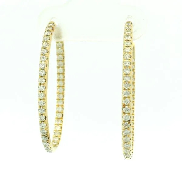 Diamond Oval Hoop Earrings Hogan's Jewelers Gaylord, MI