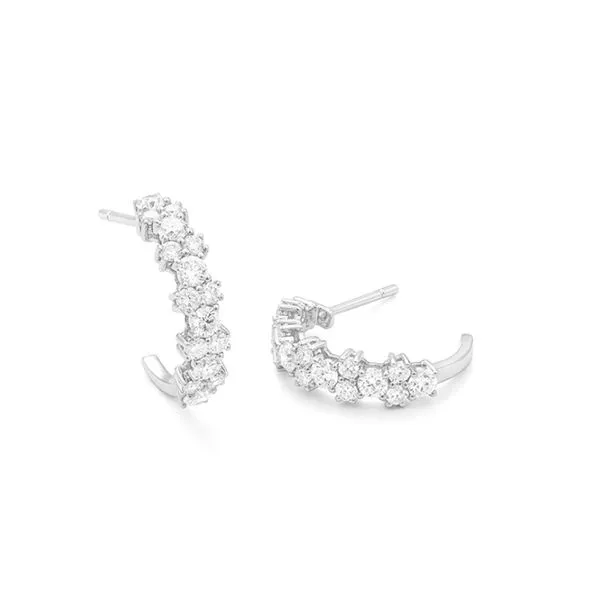 Diamond J-Hoop Earrings Hogan's Jewelers Gaylord, MI