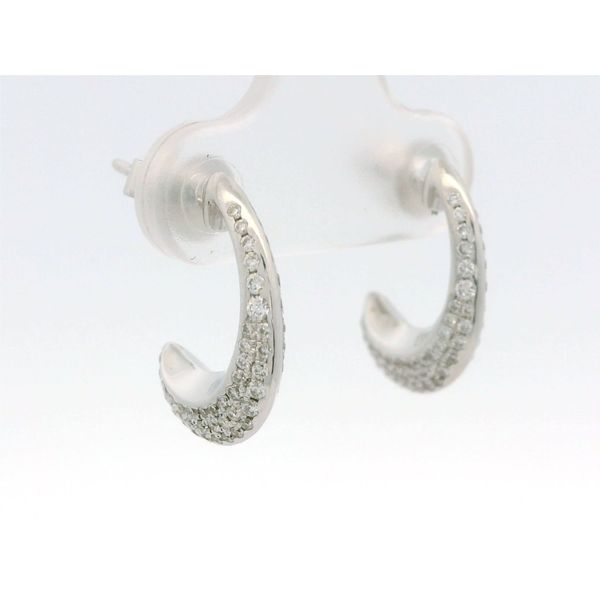 Diamond J Hoop Earrings Image 2 Hogan's Jewelers Gaylord, MI