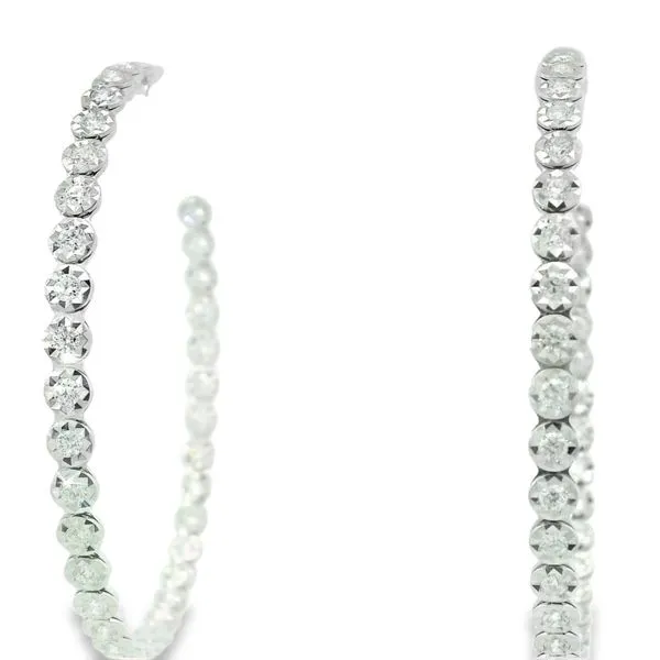 Inside Outside Diamond Hoop Earrings Hogan's Jewelers Gaylord, MI