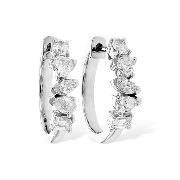 Multi-Shaped Diamond Huggie Earrings Hogan's Jewelers Gaylord, MI