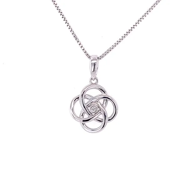 Sterling silver Shimmering Diamond Celtic Knot Pendant Hogan's Jewelers Gaylord, MI