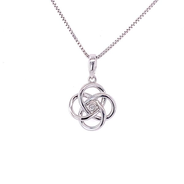 Sterling silver Shimmering Diamond Celtic Knot Pendant Hogan's Jewelers Gaylord, MI