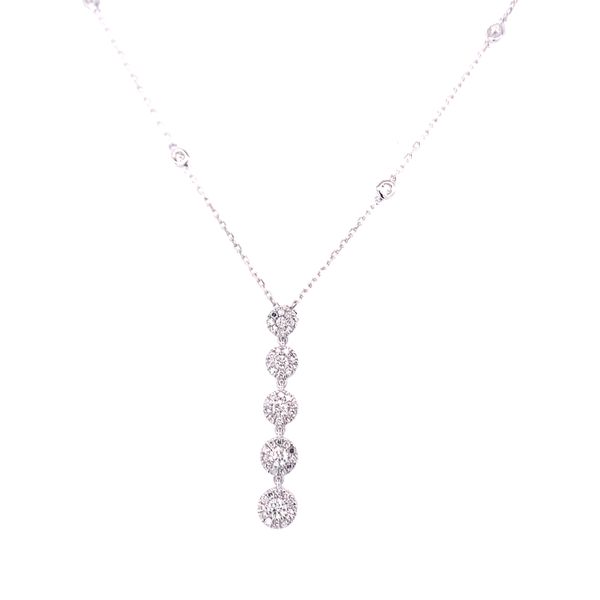 Five Diamond Cluster Drop Necklace Hogan's Jewelers Gaylord, MI