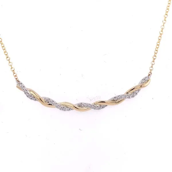 14kt Diamond Twisted Bar Necklace Hogan's Jewelers Gaylord, MI