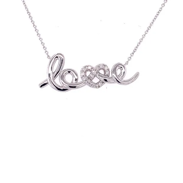 Sterling Silver Diamond Love Necklace Hogan's Jewelers Gaylord, MI