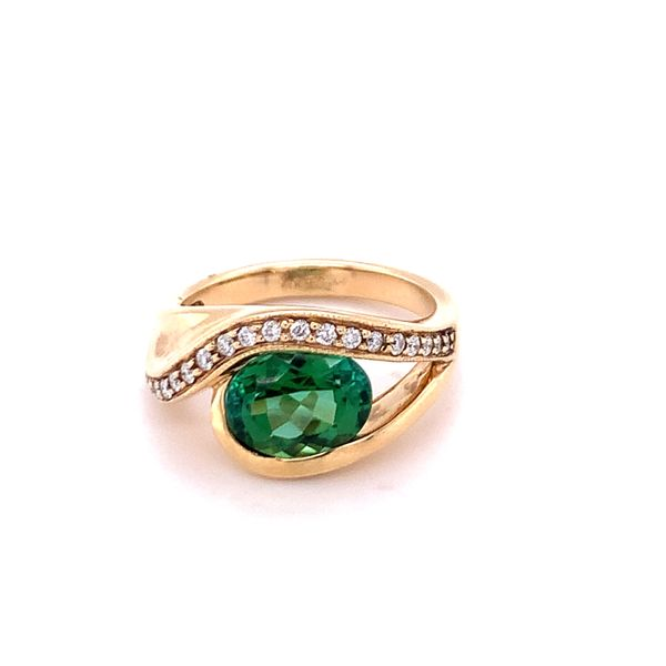 Green Tourmaline Diamond Fashion Ring Hogan's Jewelers Gaylord, MI