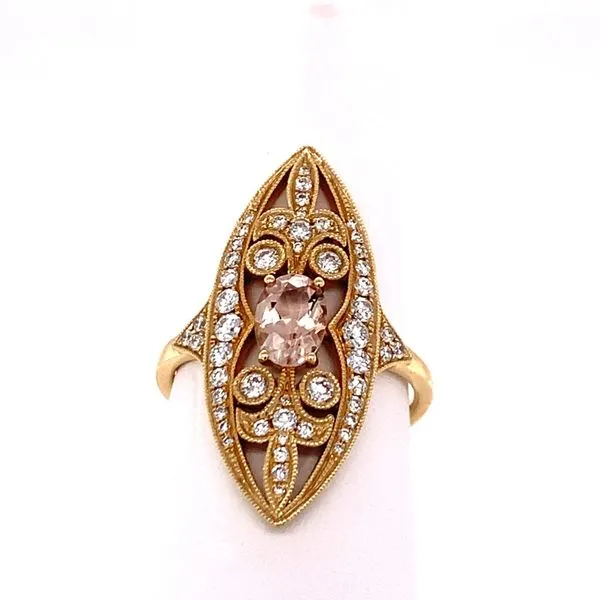 Vintage Inspired Diamond and Morganite Ring Hogan's Jewelers Gaylord, MI