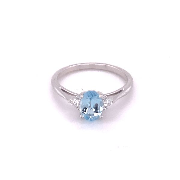 Aquamarine and Diamond Fashion Ring Hogan's Jewelers Gaylord, MI