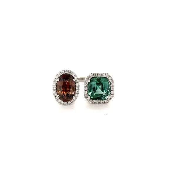 Double Halo Color Stone Fashion Ring Hogan's Jewelers Gaylord, MI
