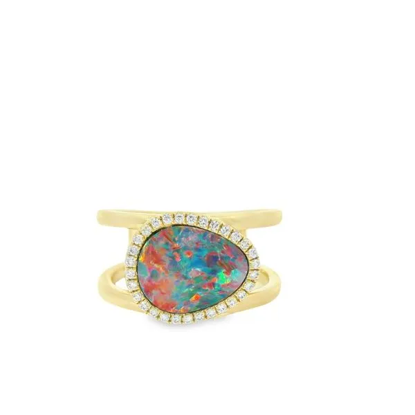 Black Opal Doublet Ring Hogan's Jewelers Gaylord, MI