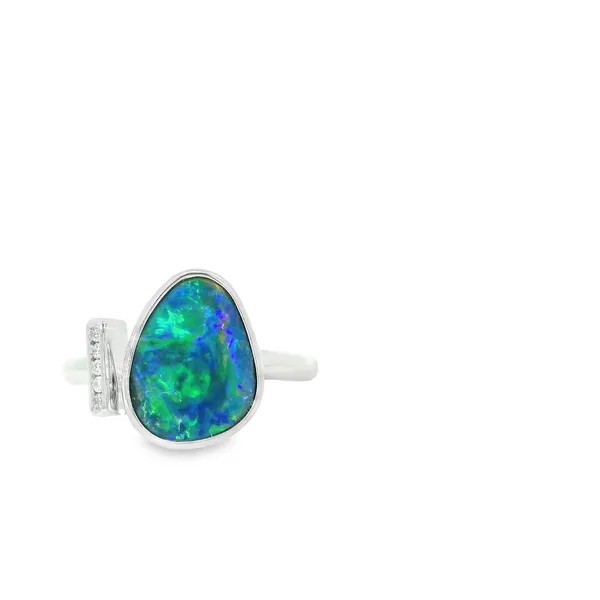 Black Opal Doublet and Diamond Ring Hogan's Jewelers Gaylord, MI